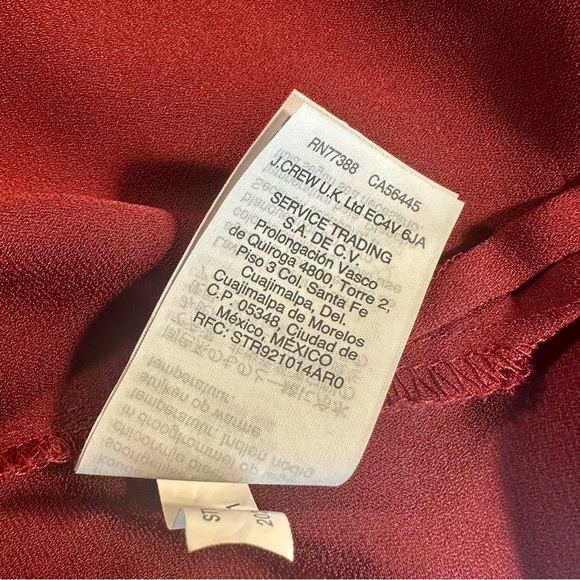 NWOT J. Crew Factory Mercantile Burgundy Red ‘Bow-Sleeve’ Top Size 4 - Picture 8 of 14